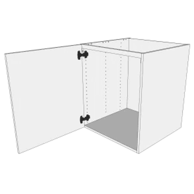 Vaskeskab 50 cm med låge og affaldsstativ