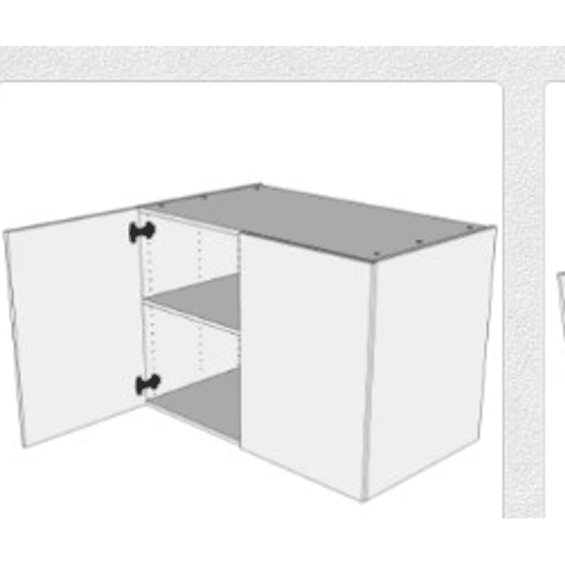 Underskab 100 cm med hylde og 2 låger
