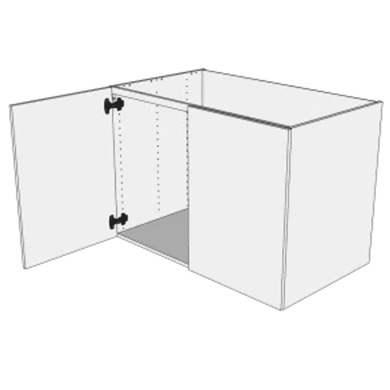 Vaskeskab 100 cm med 2 låger og affaldsstativ